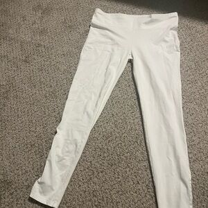White High-Waisted Leggings